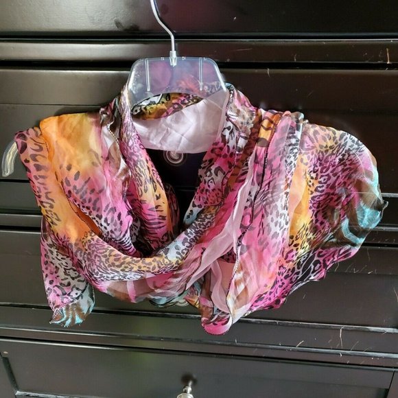 Multi-Color Animal Print Design Double Layer Scarf - Picture 10 of 12
